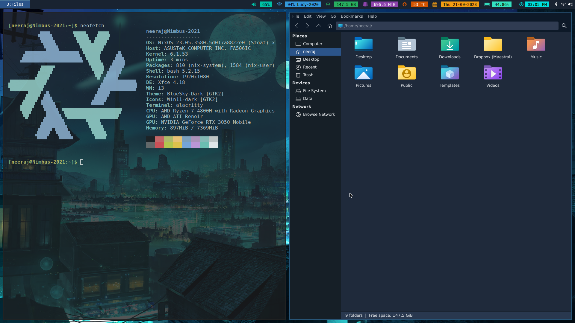 NixOS with i3wm and xfce DE